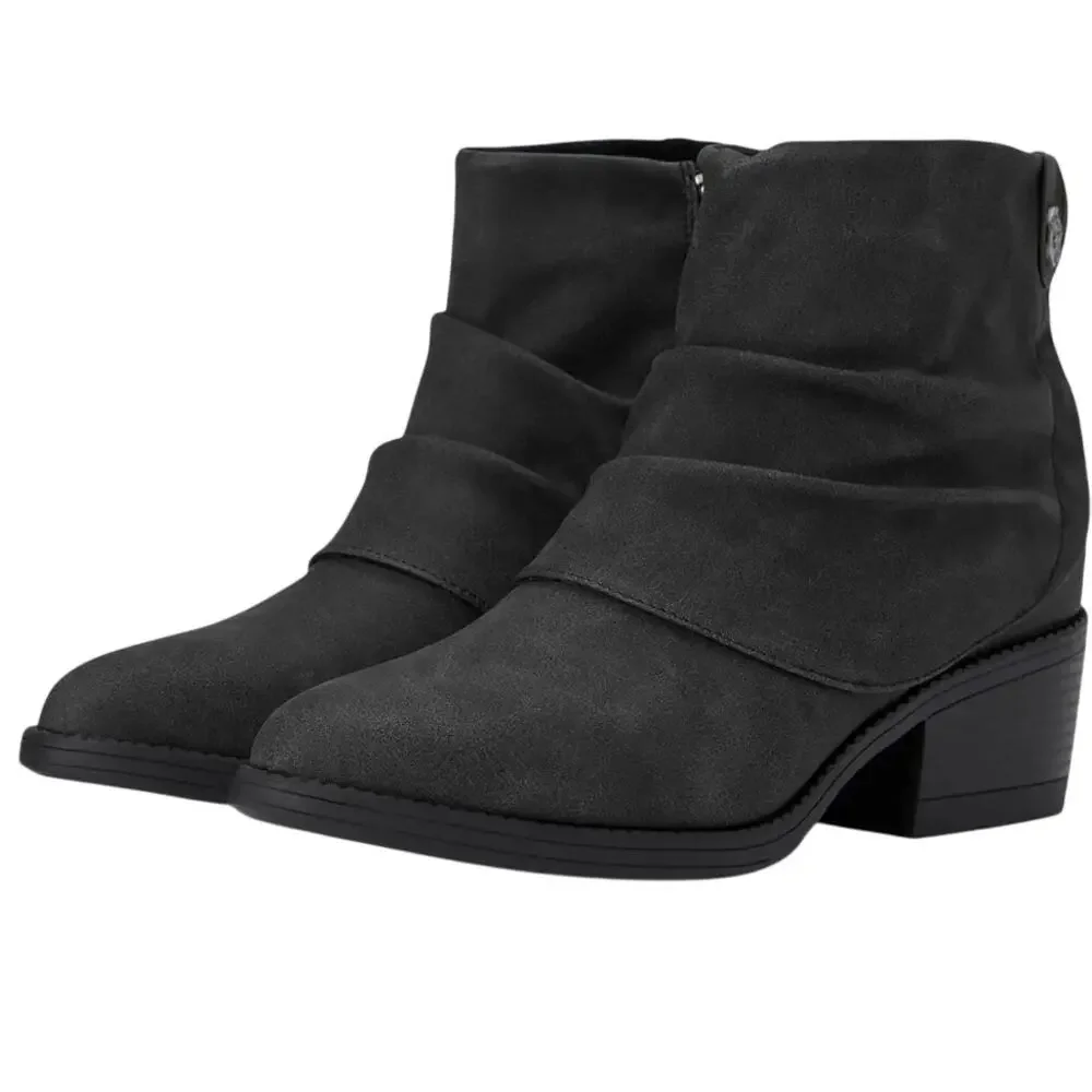 Blowfish Malibu Womens Riley Ankle Bootie US 10 M EU 40.5 Black Vegan Suede NIB